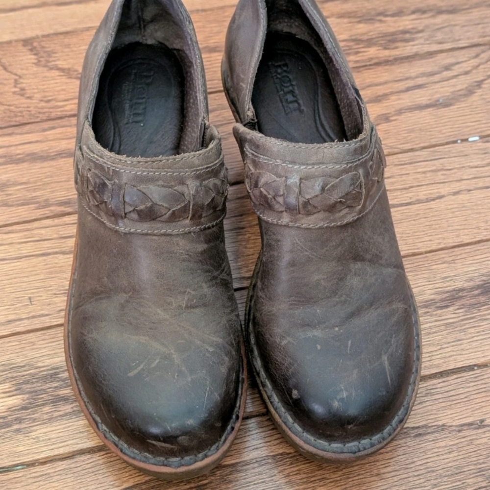 Brown Leather Slip-On Shoes